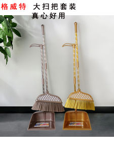 Gewite Broom And Dustpan Set for Home Use Hair-Free Soft Bristle Broom And Dustpan Durable Plastic Material for Bedroom Cleaning
