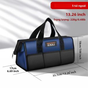 AIRAJ Túi Đựng Dụng Cụ Điện Đa Chức Năng Chống Thấm Nước Chống Mài Mòn Sức Chứa Lớn Túi Cầm Tay Dành Cho Thợ Điện Vải Oxford 14 Inch Lưu Trữ
