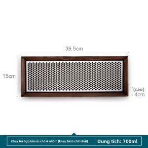 Sanxun | Khay Trà Gỗ Hạt Dẻ Có Khe Thoát Nước Kích Thước Nhỏ Dùng Tại Nhà