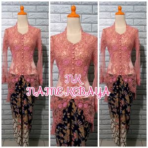 set kebaya wisuda kebaya pesta nude + longtorso dan rok