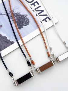 Metal Leather Phone Holder Crossbody Chain Adjustable Strap High-End Feelings DIY Mobile Phone Chains Accessories for Digital Gear