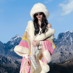 Khăn Choàng Dệt Kim Phong Cách Dân Tộc Dệt Kim Dài Cho Nữ Khăn Choàng Du Lịch Mùa Hè 2024 Khăn Choàng Tròn Đa Năng Cho Thanh Thiếu Niên Và Trung Niên