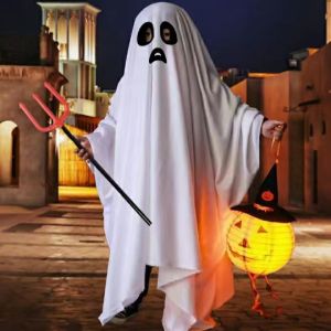 gumahus | White Ghost Cape Costume for Boys and Girls