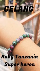 Gelang Pria & Wanita Batu Natural Rubi Ruby Tanzania