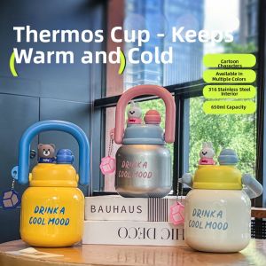 Large Capacity Stainless Steel Thermal Bottle Double Drinking Spouts