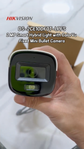 HIKVISION CCTV Camera DS-2CE16D0T-LPTS 2MP HD ColorVu Smart Hybrid Light Two Way Audio Bullet Waterptoof Outdoor Analog Camera Built-in Speaker CCTV Camera