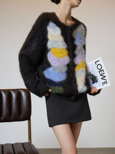 Color-block Soft Alpaca Sweater