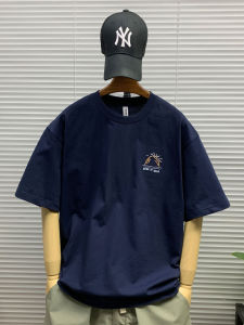 Summer New round Neck Casual Loose Mens T-shirt Pure Cotton Short Sleeve Fashionable Youthful Basic Style Letter Pattern