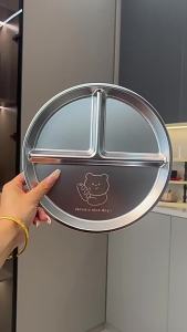 QIAOPIDIANDIAN | Durable Compartment Baby and Student 316 Stainless Steel Plate