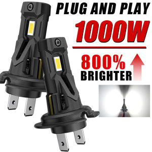 1000W 2Pcs H7 LED CANBUS Headlight 1:1 Mini Wireless 60000LM 8054 CSP With Fan Headlamp Auto Diode Lamp H7 Turbo Automobile Led