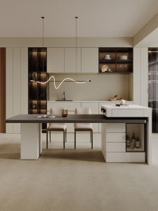 Kitchen Island Dining Table Integrated For Home Retractable Italian Inverted Table Classy Stone Plate Kitchen Small Apartment Multi-Functional Center Guide Table