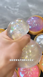 MIRELAE Glitter Dumplings Squeeze Toy Soft with Steamer Squeeze Decompression Dough Gift Slow Resilience Stress Relief Sensory Ball For Stress Anxiety Relief