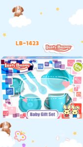 LB-1423 Feeding Set Gift 6pcs Alat Makan Bayi Perlengkapan Makan Bayi Warna Tosca