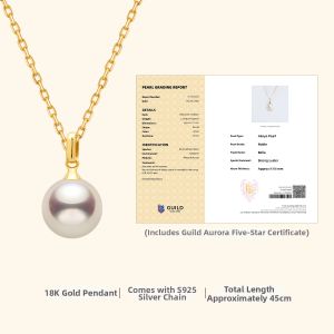 Helas | Minimalist Womens Single Akoya Pearl Necklace 18K Gold