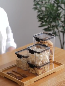 Pelise Airtight Cereal Storage Container Clear Plastic Jar with Sealed Lid for Kitchen Organization with Lid Dry Food Storage for Pantry