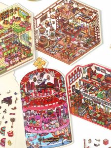 Flip Cover Cute DIY Miniature Landscape Stickers
