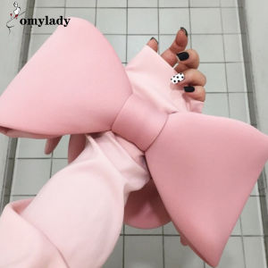 New Spring Summer Woman New Personality Pink Color Spliced Bow Many Wear Methods Handbag All Match Evening Clutch Bags Cute