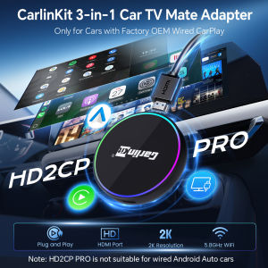 HD2CP Pro CarlinKit Wireless Adapter HDMI Wireless Android Auto CarPlay 3-In-1 Smart Car Box HD Video for TV Sticks HDMI Device