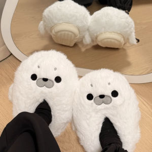 Dép Bông Sea Otter Dày Mùa Đông Ấm Áp Trong Nhà Đế EVA Đế Xuồng Trẻ Em Dễ Thương Cho Cả Nam Và Nữ
