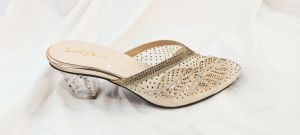 Sandal pesta hak kaca 5cm/Hak payet/Hak Payet tertutup/Sandal kondangan