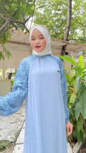 MDLY Baju gamis wanita muslim/Gamis Cerruty Premium Embroidery/Shaura Dress by Mdly