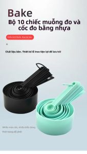 5/10 Chiếc Thìa Đo Nhà Bếp Bộ Nhựa Thân Thiện Với Môi Trường Đường Muỗng Bột Làm Bánh Cốc Đo Muỗng Cà Phê Dụng Cụ
