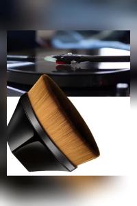 Bàn Chải Làm Sạch Đĩa Vinyl Chống Tĩnh Điện Với Lông Bàn Chải Bằng Sợi Carbon Và Miếng Bọt Biển Sợi Nhỏ Dùng Làm Dụng Cụ Vệ Sinh Đĩa Than