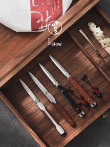 luosheng SlowLife | Dao Mở Trà Pu-erh Không Sắc Cho Viên và Bánh Trà Gỗ