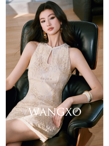 WANGXO | Đầm Ren Thêu Chăm Sóc