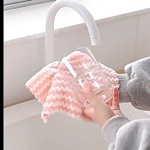 Washing Dish Cleaning Towel Non-Stick Oil Kitchen Anti-Grease Wiping Rags Efficient Coral Fleece Wipe Cloth 百洁布 厨房洗碗布