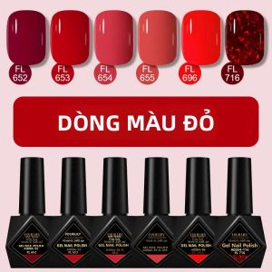 Bộ 6 Lọ Sơn Gel Nhũ 10ml Màu Đỏ Nâu Cà Phê Xanh Dương Không Chứa HEMA TPO Bán Vĩnh Cửu Tẩy Sạch Bằng Nước Sơn Gel UV Dụng Cụ Làm Móng
