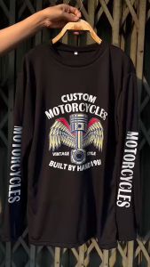 เสื้อยึดแขนยาวสกรีนลายแฟชั่นสไตล์วินเทจ เสื้อผู้ชายมีไชส์ให้เลือก