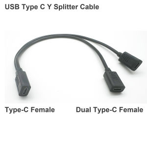 BSN | USB C Splitter Charge Cable USB Type C Female to Dual 2 USB Type C Female Splitter Y Charge Connector Cable Only for Charging