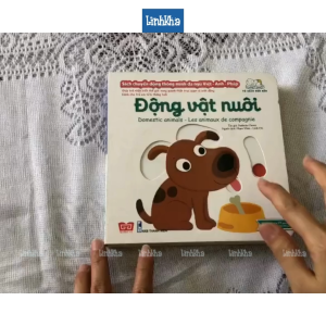 Sách chuyển động tương tác song ngữ Anh Việt Domestic Animals - Động vật nuôi - Nhà phát hành Đinh Tị