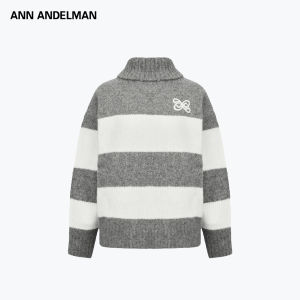 ANN ANDELMAN | Loose Striped High-neck Sweater