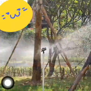 4-point plastic adjustable swing arm sprinkler with 360-degree angle adjustment for automatic watering.