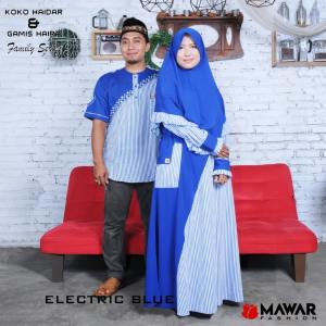 Mawar Fashion - Sarimbit keluarga Koko Ayah & Gamis Ibu warna Grey / Baju Muslim Ayah Dan Ibu Grey