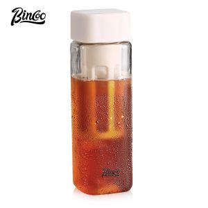 BINCOO Cold Brew Coffee Cup with Strainer Portable Cold Brew Bottle Tritan Material Water Cup for Office Outdoor 480ML