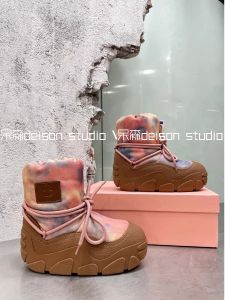 Northeast Fat Internet Celebrity Snow Boots Womens Winter 2023 New Arrival Platform Ankle Boots Fleece-lined Thickened White Bread Boots