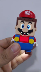Mario Figurine Red Hat Blue Overalls Yellow Buttons Brown Shoes Lego Talking