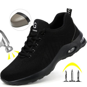 High Quality Mens Boots Safety Shoes Steel Toe Puncture-Proof Work Boots Lightweight Safety Work Shoes Men Indestructible Shoes