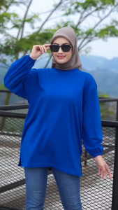 Forever Cloth - Kaos Polos Oversize Lengan Panjang KERUT Wanita Bahan Cotton Combed 24s Premium