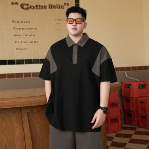 Trendy plus Size Mens Polo Shirt Summer New Splice Short Sleeve Turn-down Collar Loose Casual Half Sleeve Color Block
