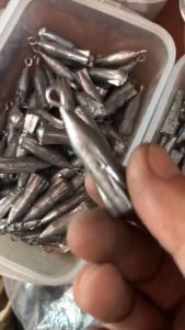 Combo 10 viên chì câu cá móc hoả tiễn - Chì treo câu cá sông đủ size 30gr - 50gr - 75gr - 100gr