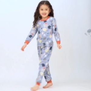 Lakuku - Velvet Junior Setelan Lengan Panjang Baju Celana Piyama