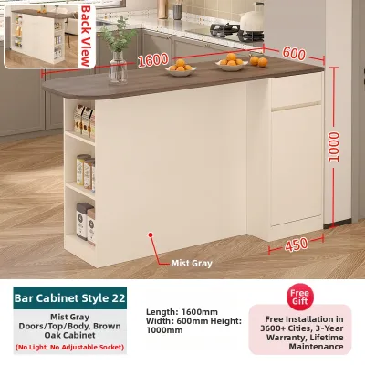 JIALANGE | Dining Room Bar Cabinet Dining Table Combo