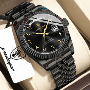 POEDAGAR | POEDAGAR Top Trendy Man Clock Stainless Steel Waterproof Business Men Watch Date Week Quartz Creative Mens Watches Reloj Hombre
