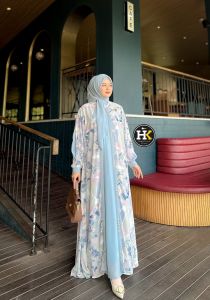 HK ATASYA Baju Dress Gamis Set Scraf Atasya Set HK By Dermawan. Nazra Sha