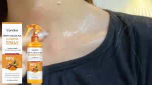 Viareline Body Keratin Care Kojic Acid Turmeric Spray Gently Exfoliating Peeling Nourishing Hydrating Skin 100ml