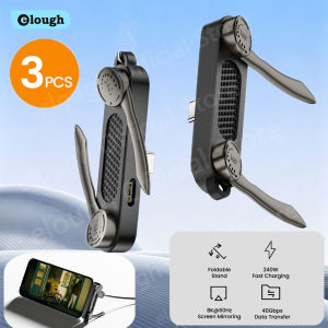 elough | 240W Type C Male To TypeC Female OTG Adapter With Foldable Holder 8K 60Hz Screen Projection USBC Adapter Fast Charging Converter